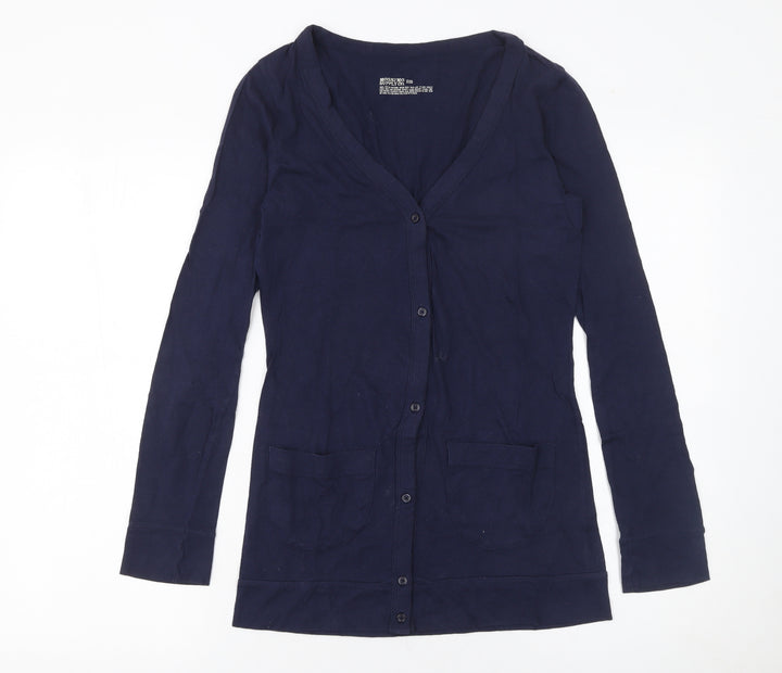 Mossimo Supply Co. Women's Blue XS V-Neck Long Sleeve Cotton Cardigan