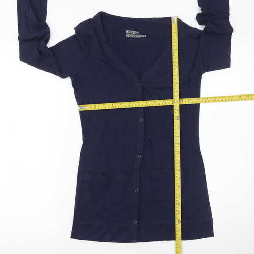 Mossimo Supply Co. Women's Blue XS V-Neck Long Sleeve Cotton Cardigan