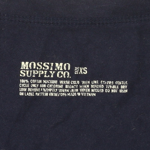 Mossimo Supply Co. Women's Blue XS V-Neck Long Sleeve Cotton Cardigan