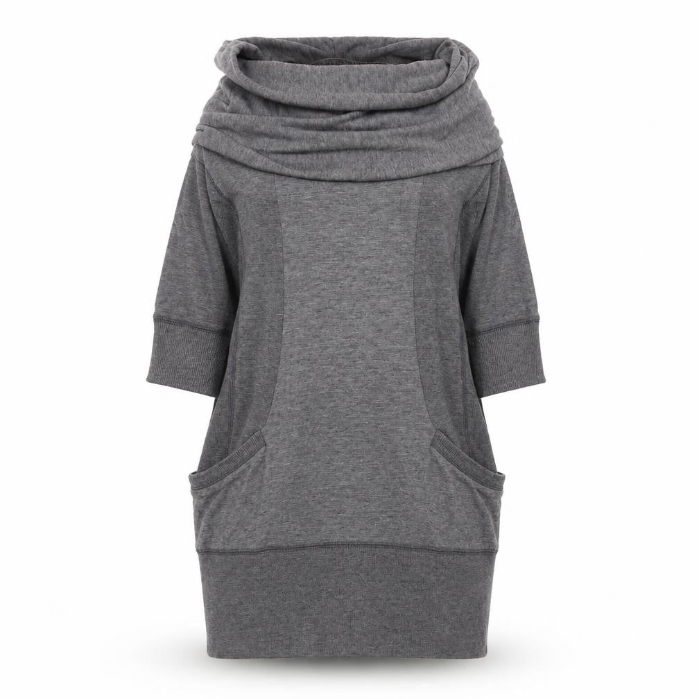 Front view of SoulCal Women Grey, size 12, Tunic Sweatshirt with Pockets