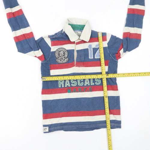 Joules Boys Multicoloured Striped Rugby Polo Shirt 7 Years Long Sleeve