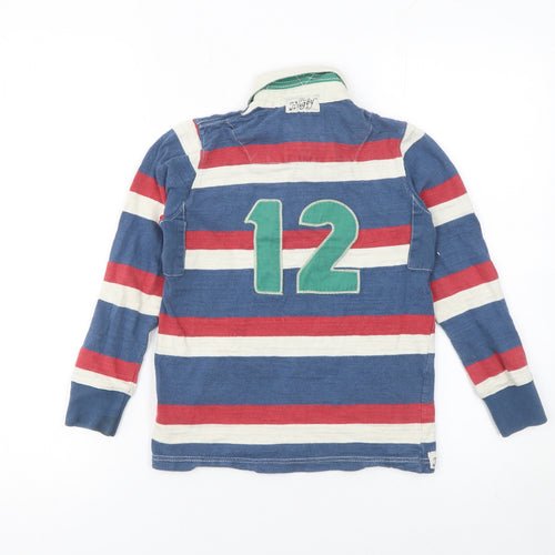 Joules Boys Multicoloured Striped Rugby Polo Shirt 7 Years Long Sleeve