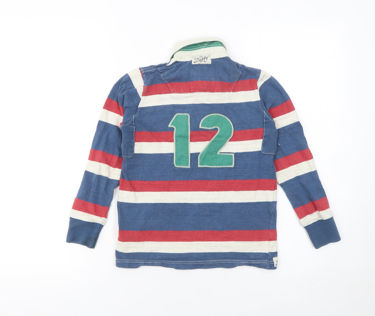 Joules Boys Multicoloured Striped Rugby Polo Shirt 7 Years Long Sleeve