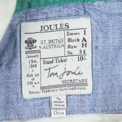 Joules Boys Multicoloured Striped Rugby Polo Shirt 7 Years Long Sleeve