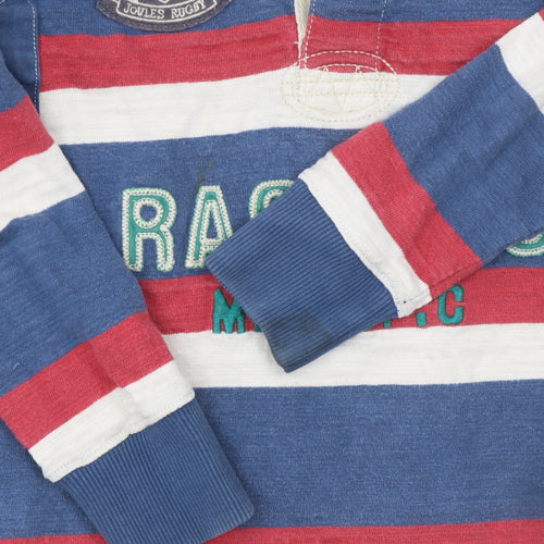 Joules Boys Multicoloured Striped Rugby Polo Shirt 7 Years Long Sleeve
