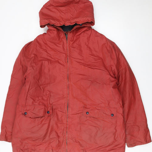 Partridge Performance Men's Red Hooded Parka Jacket L Waterproof Nylon