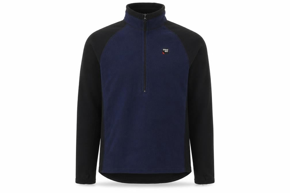 Front view of Sprayway Men's Blue Fleece 1/2 Zip Pullover Sweatshirt L