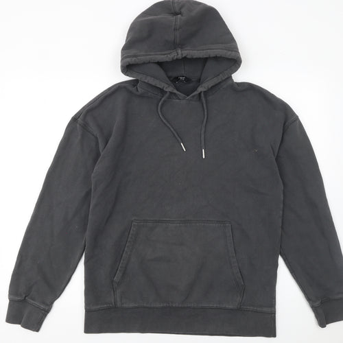 Next Women Black Pullover Hoodie Medium Cotton Blend Casual