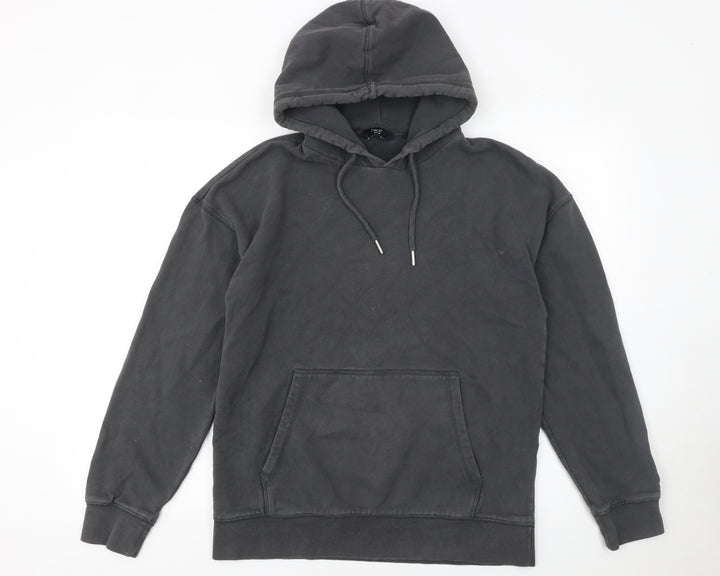 Next Women Black Pullover Hoodie Medium Cotton Blend Casual