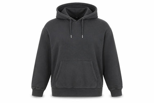 Front view of Next Women Black Pullover Hoodie Medium Cotton Blend Casual