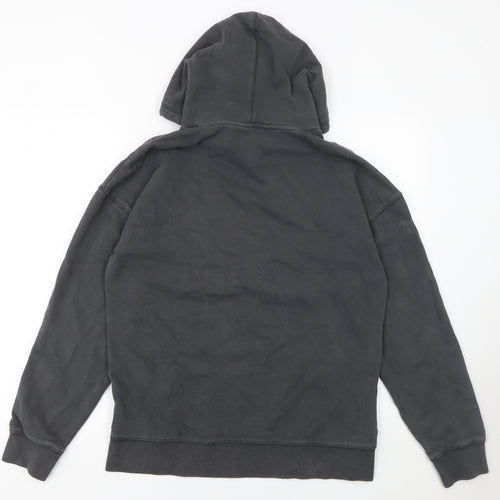 Next Women Black Pullover Hoodie Medium Cotton Blend Casual