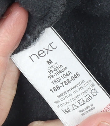 Next Women Black Pullover Hoodie Medium Cotton Blend Casual