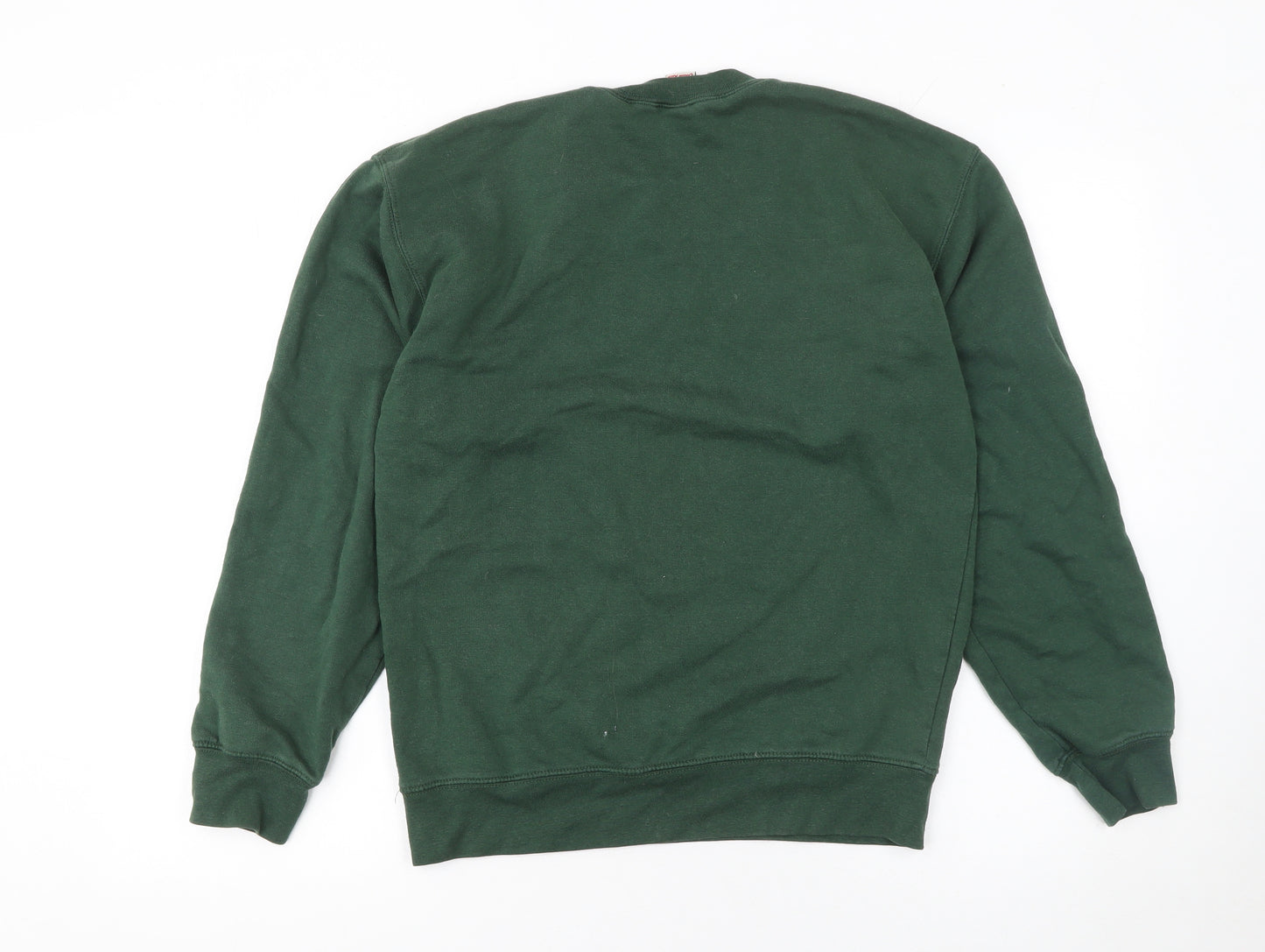 Club Women Green Pullover Sweatshirt M Cotton Rich Classic Fit