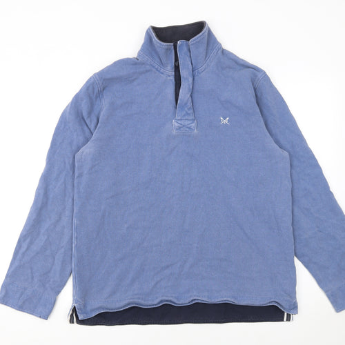 Crew Clothing Company Men Blue Medium 1/2 Zip Henley Sweatshirt