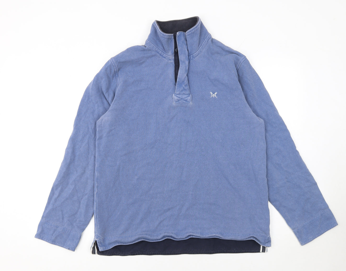 Crew Clothing Company Men Blue Medium 1/2 Zip Henley Sweatshirt