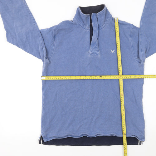 Crew Clothing Company Men Blue Medium 1/2 Zip Henley Sweatshirt