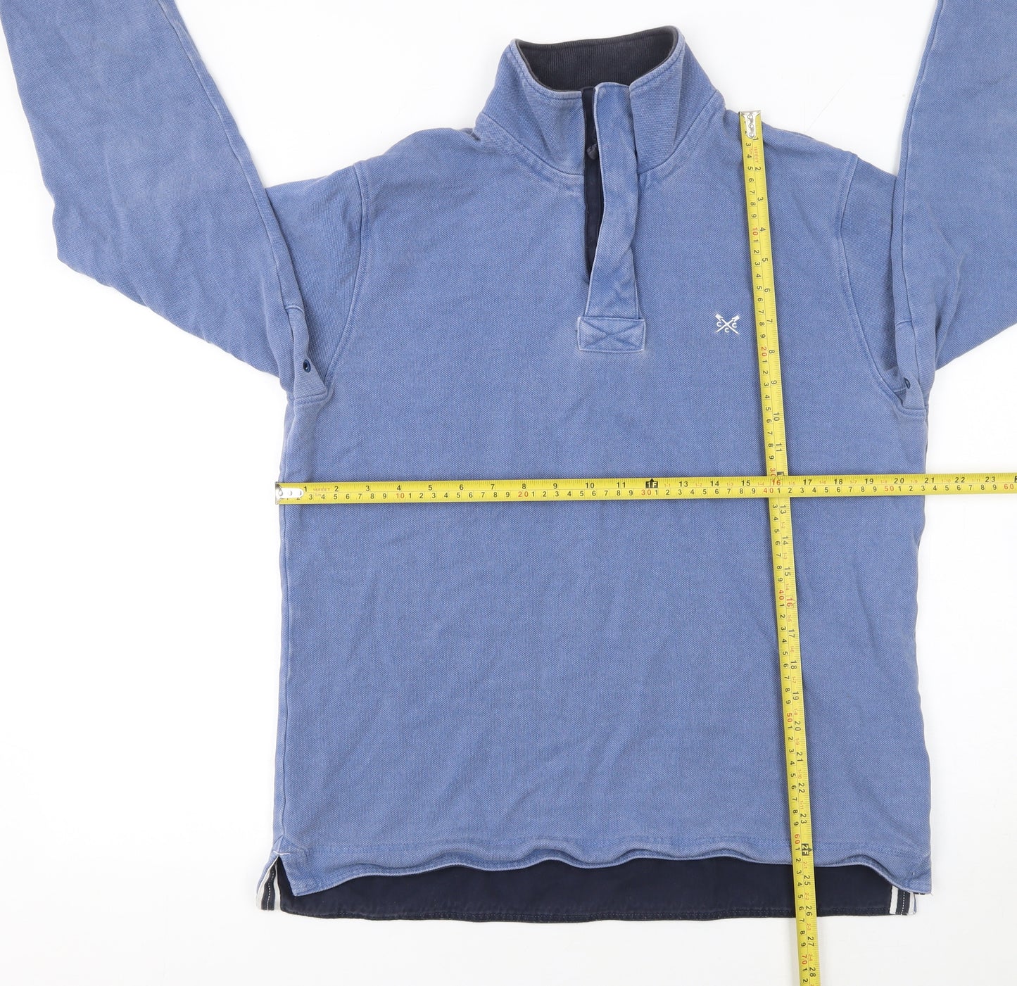 Crew Clothing Company Men Blue Medium 1/2 Zip Henley Sweatshirt