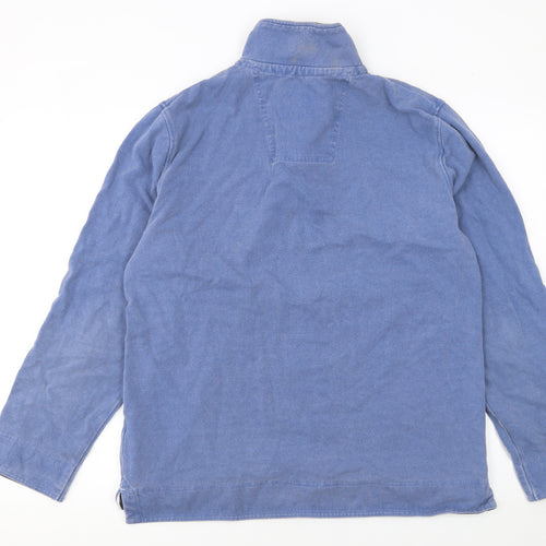 Crew Clothing Company Men Blue Medium 1/2 Zip Henley Sweatshirt
