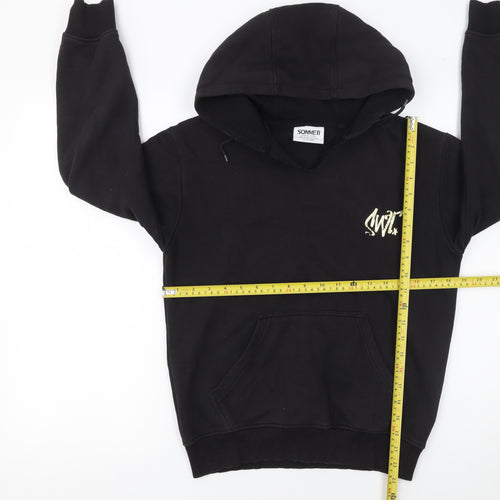 Sonneti Girls Black Pullover Hoodie 12-13 Years Fleece Graphic Logo Sweatshirt