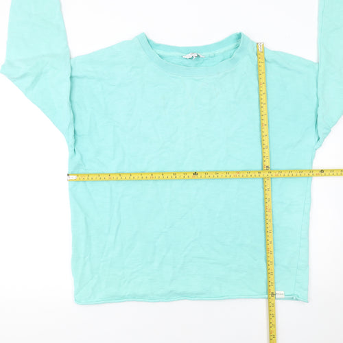Next Women’s Blue Pullover Sweatshirt L Cotton Crew Neck Casual