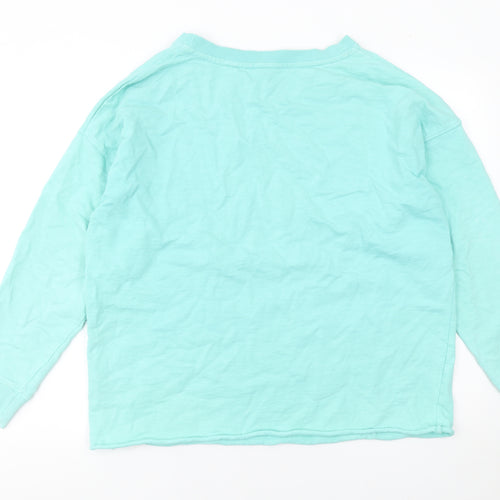 Next Women’s Blue Pullover Sweatshirt L Cotton Crew Neck Casual