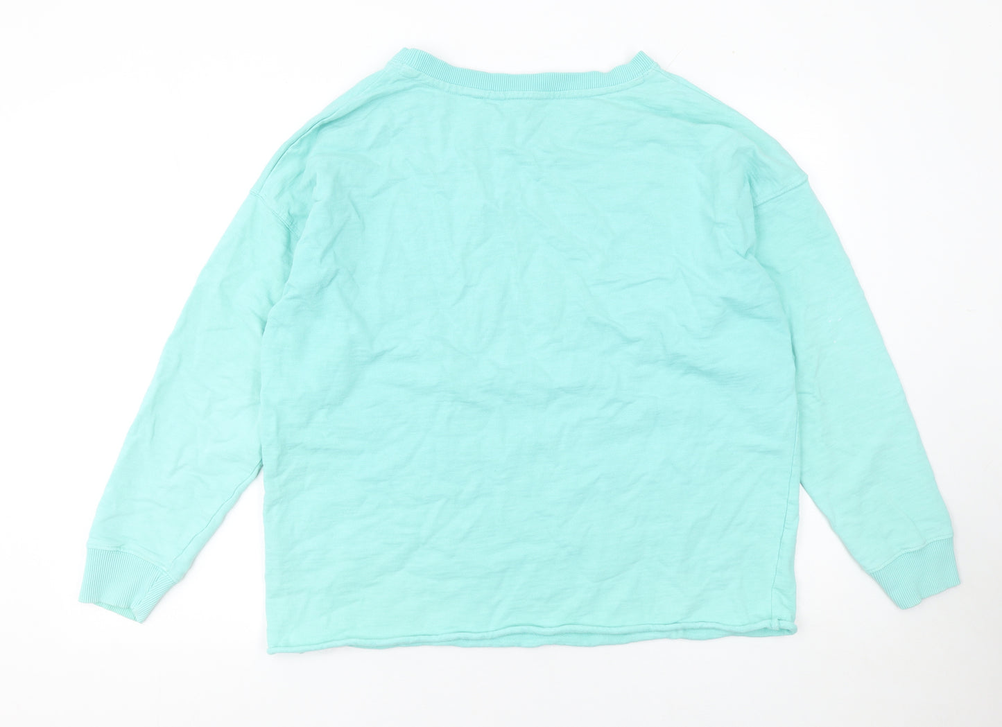 Next Women’s Blue Pullover Sweatshirt L Cotton Crew Neck Casual