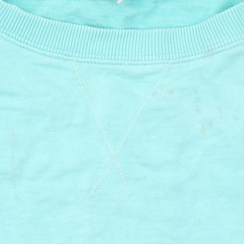 Next Women’s Blue Pullover Sweatshirt L Cotton Crew Neck Casual