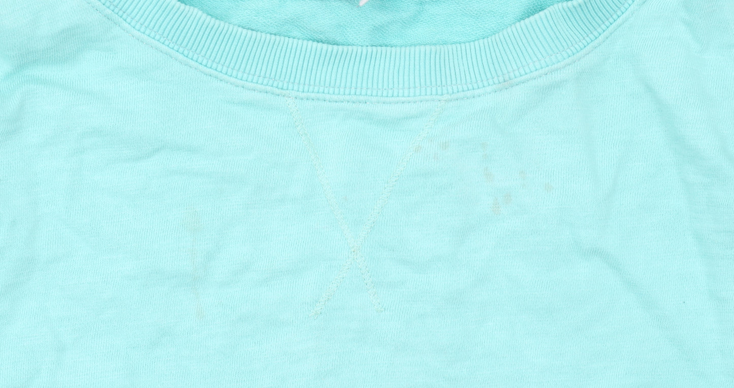 Next Women’s Blue Pullover Sweatshirt L Cotton Crew Neck Casual