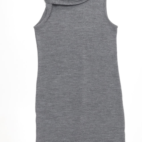 Nina Leonard Women’s Grey Sleeveless Knit Cowl Neck Sweater Dress Size L