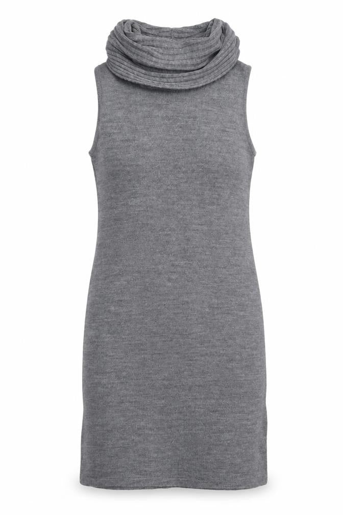 Nina Leonard Women’s Grey Sleeveless Knit Cowl Neck Sweater Dress Size L