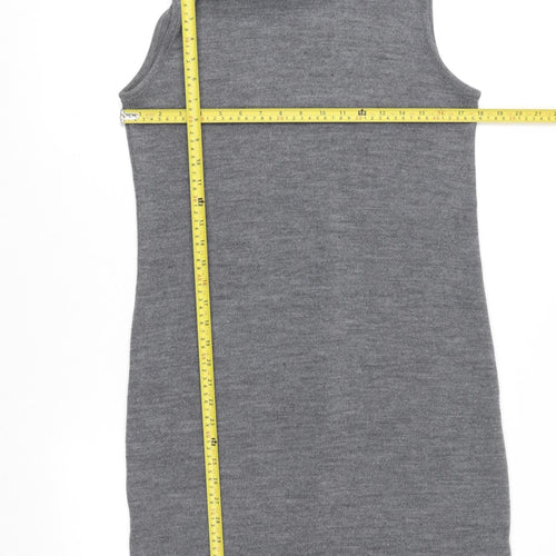 Nina Leonard Women’s Grey Sleeveless Knit Cowl Neck Sweater Dress Size L