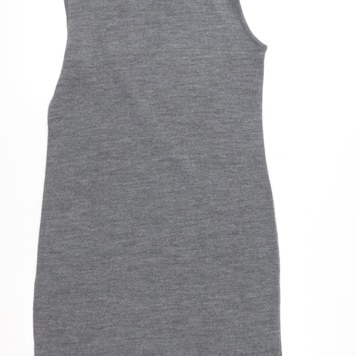 Nina Leonard Women’s Grey Sleeveless Knit Cowl Neck Sweater Dress Size L