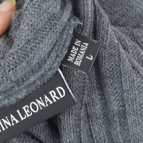 Nina Leonard Women’s Grey Sleeveless Knit Cowl Neck Sweater Dress Size L