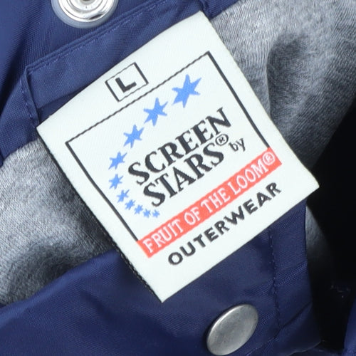 Fruit of the Loom Women’s Blue L Lightweight Nylon Windbreaker Jacket