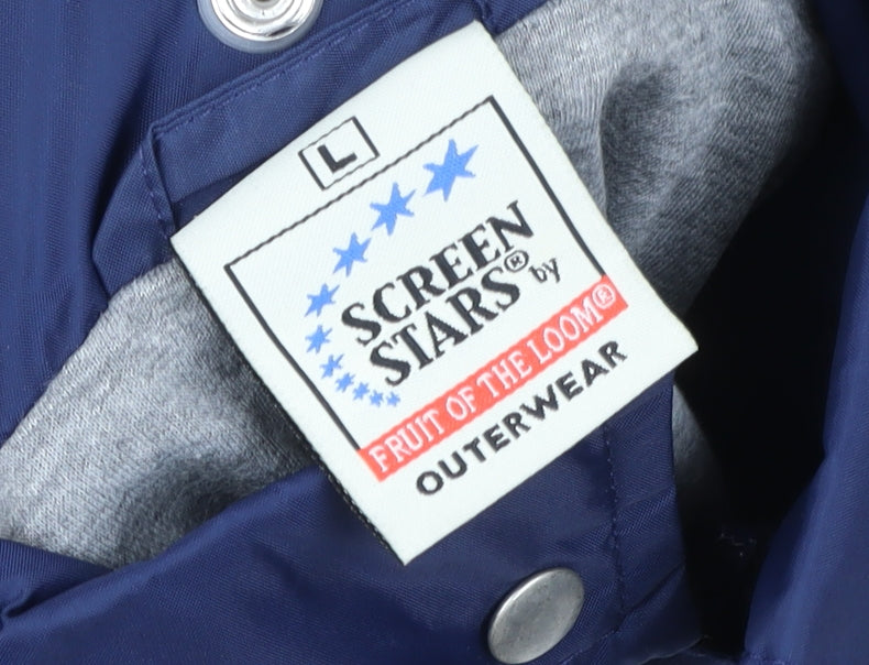 Fruit of the Loom Women’s Blue L Lightweight Nylon Windbreaker Jacket