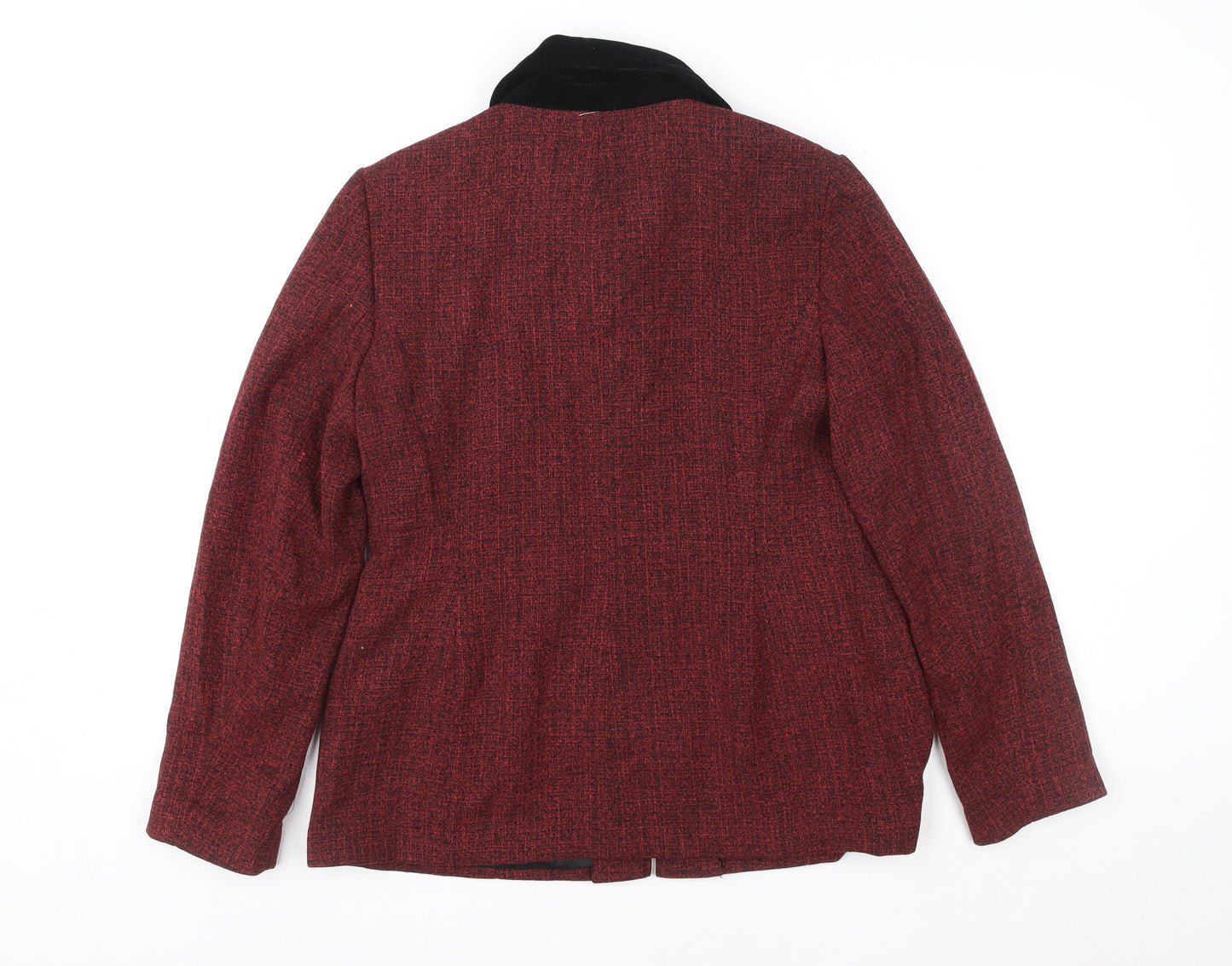 Jessica Petites Red Wool Blend Tweed Zip Jacket Women’s Size 8 Petite