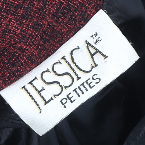 Jessica Petites Red Wool Blend Tweed Zip Jacket Women’s Size 8 Petite