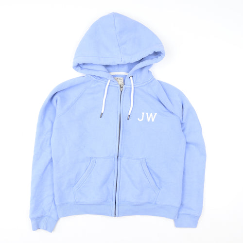 Jack Wills Womens Blue Hooded Zip Jacket Size 12 Classic Logo Style
