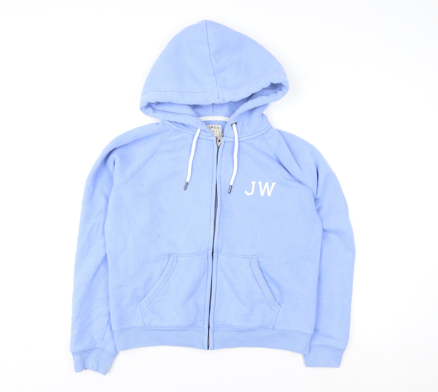 Jack Wills Womens Blue Hooded Zip Jacket Size 12 Classic Logo Style
