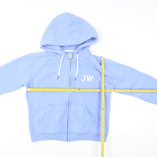 Jack Wills Womens Blue Hooded Zip Jacket Size 12 Classic Logo Style