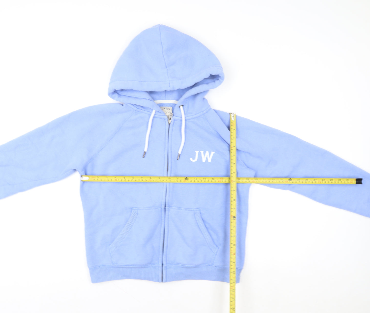 Jack Wills Womens Blue Hooded Zip Jacket Size 12 Classic Logo Style