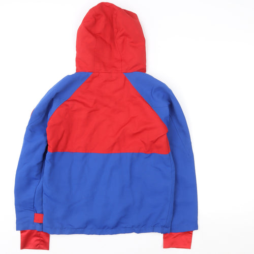Tu Boys Blue Red Hooded Parka Jacket 11 Years Lined Waterproof Outerwear