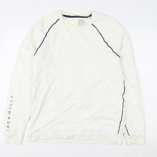 Jack Wills Women White Crew Neck Long Sleeve Sweatshirt M