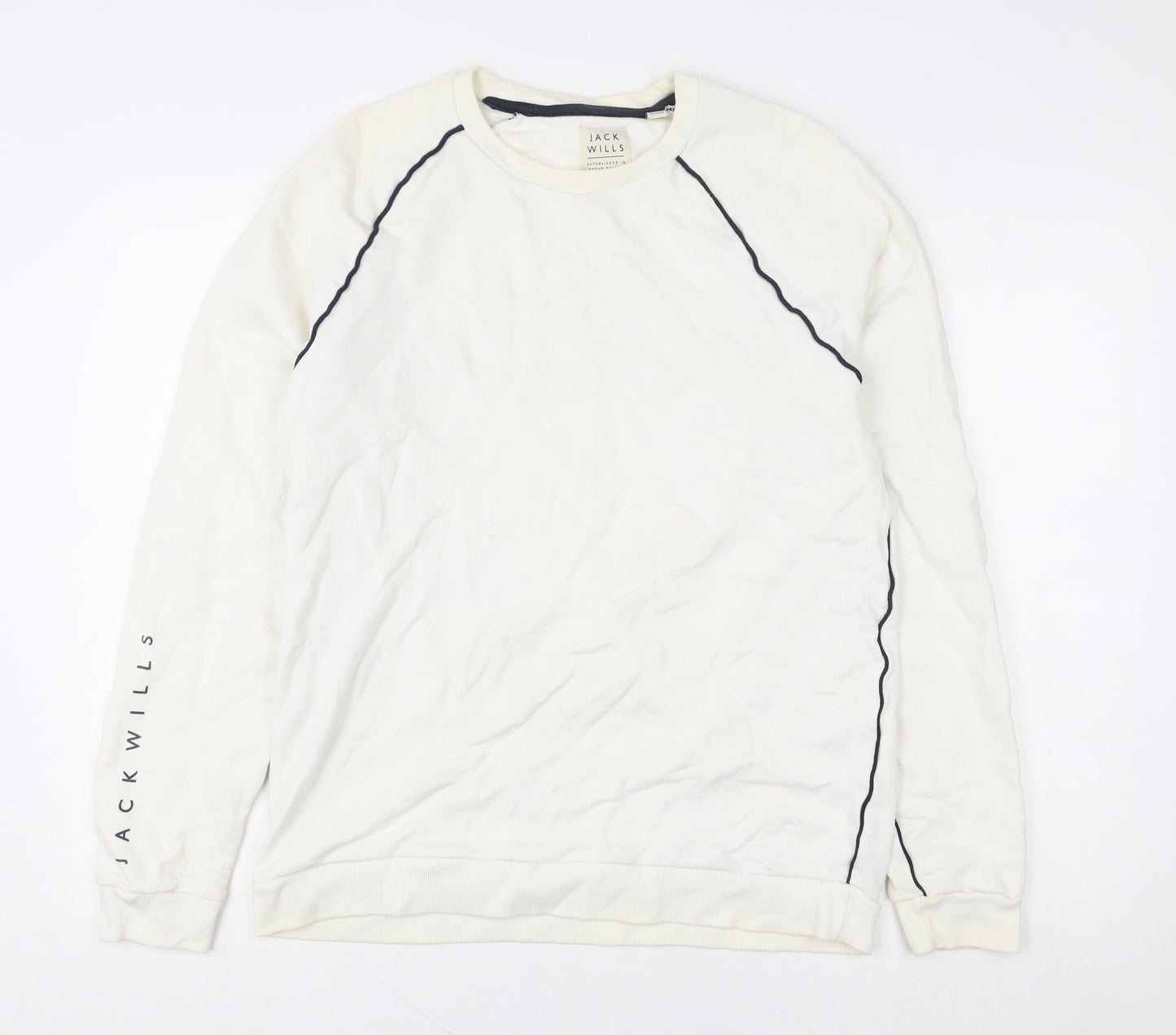 Jack Wills Women White Crew Neck Long Sleeve Sweatshirt M