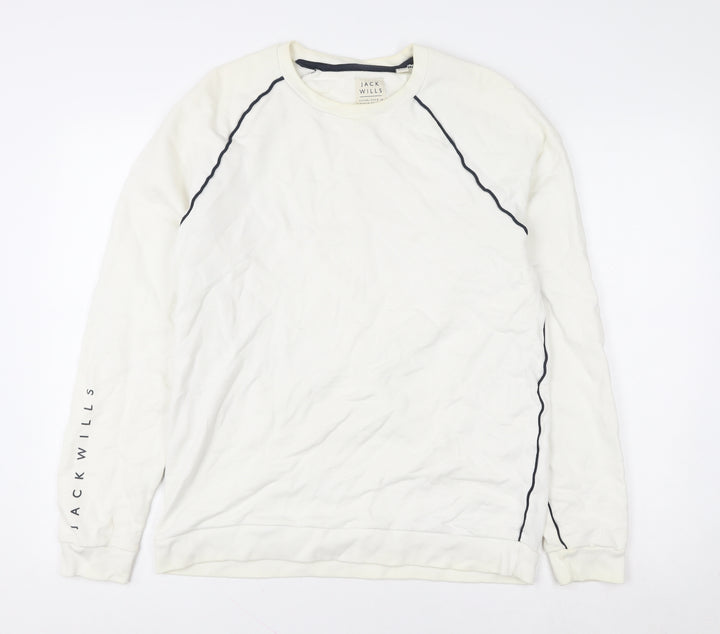 Jack Wills Women White Crew Neck Long Sleeve Sweatshirt M