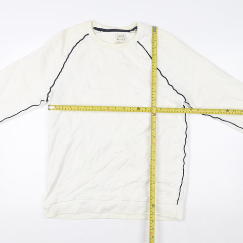 Jack Wills Women White Crew Neck Long Sleeve Sweatshirt M