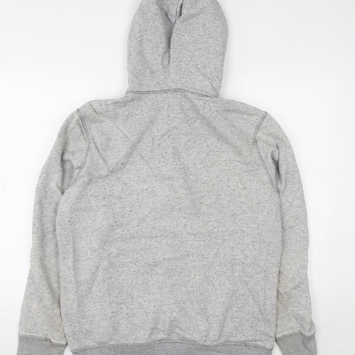 H&M Men Grey Hooded Basic Full Zip Jacket Size M