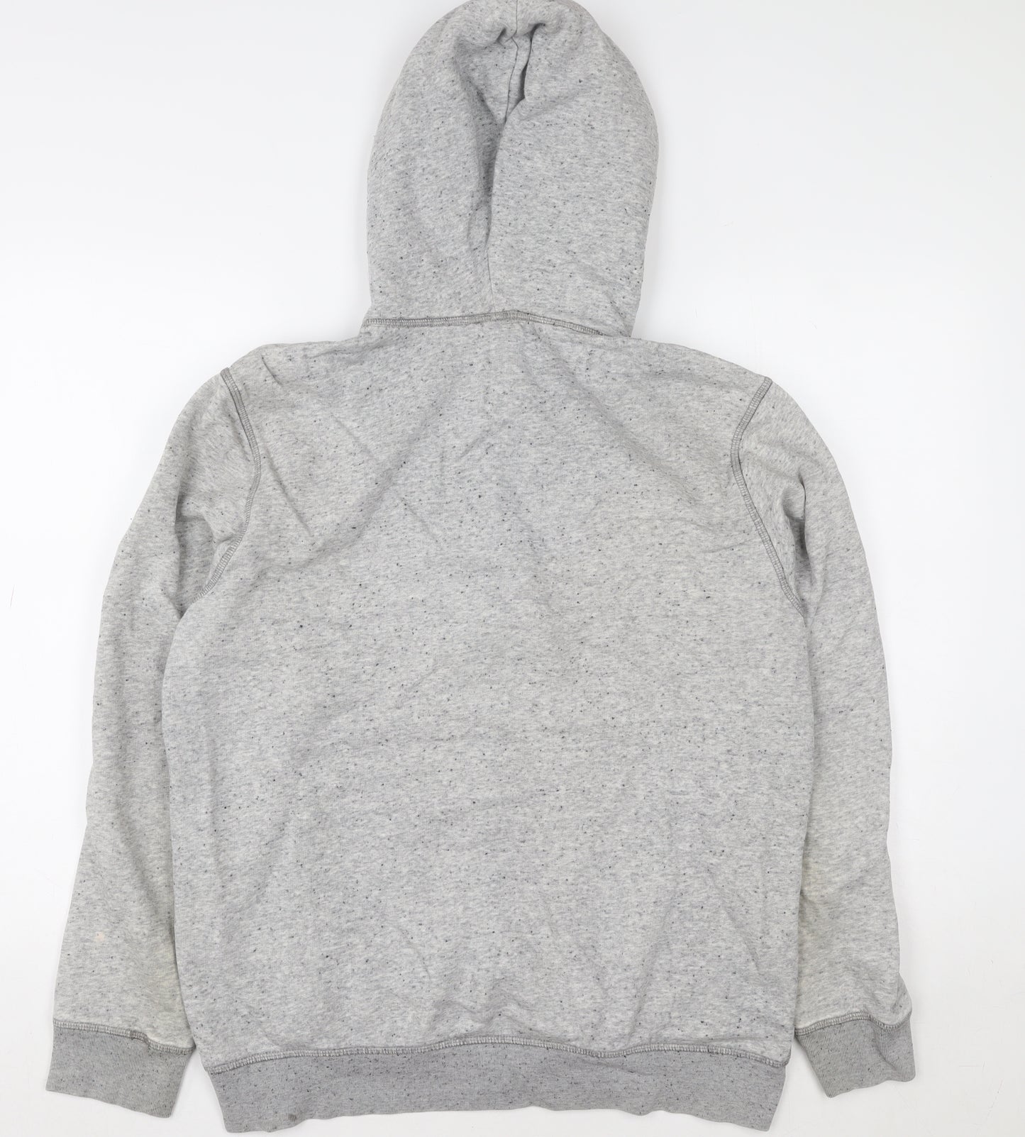 H&M Men Grey Hooded Basic Full Zip Jacket Size M