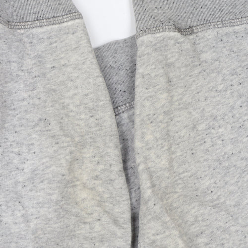 H&M Men Grey Hooded Basic Full Zip Jacket Size M