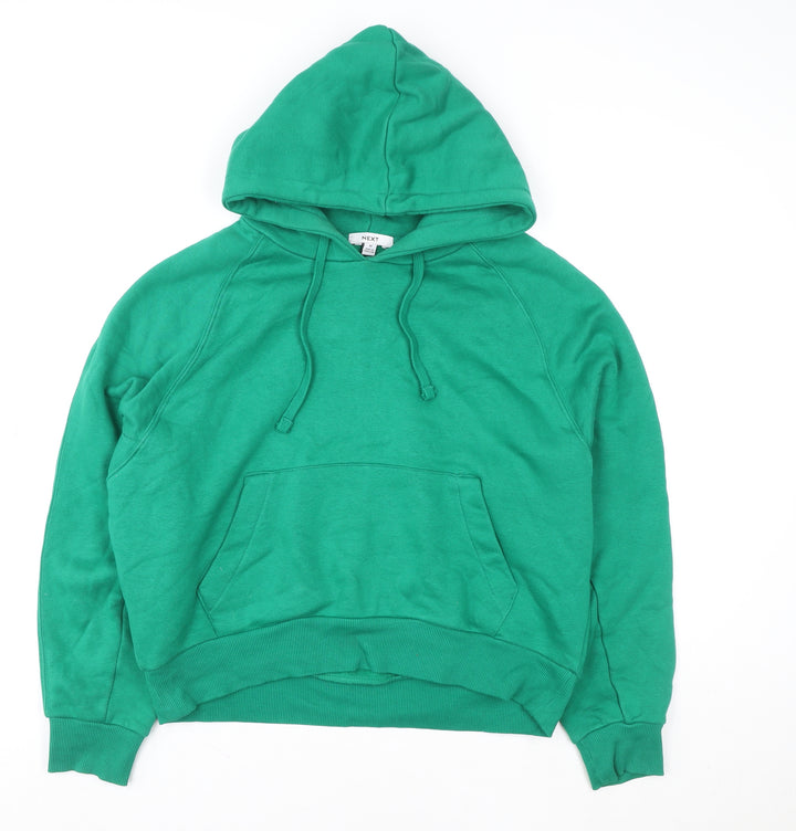 Next Women's Green Pullover Hoodie Size M Cotton Blend Casual